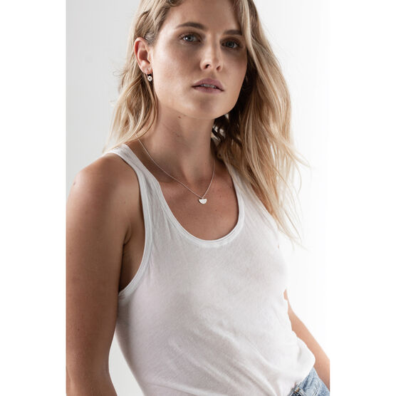 Silver fan necklace